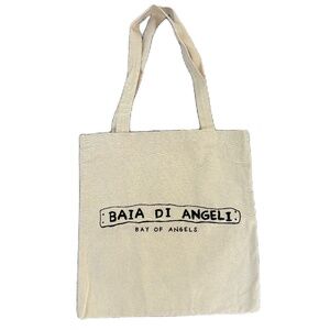 Bay of Angels logo tote bag cream black